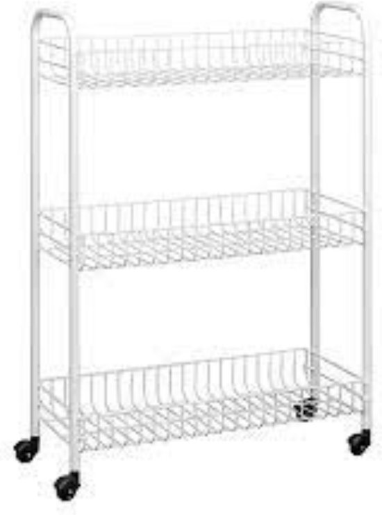 Aluminum Kitchen Trolley Storage Trolley Three Floors With Wheels